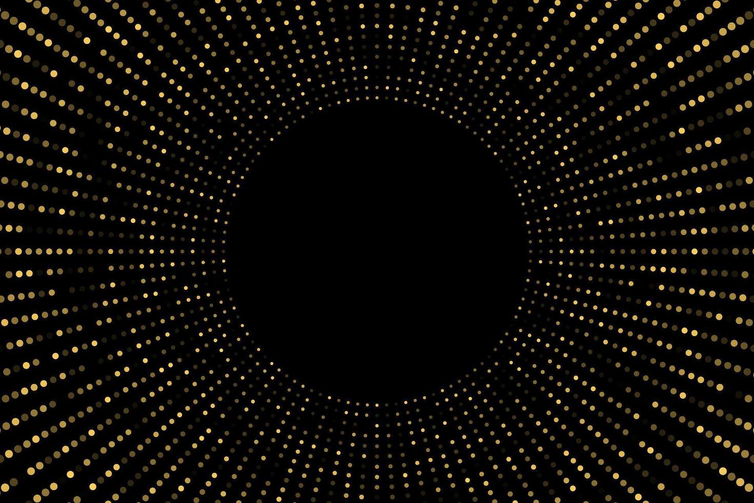 Golden sparkling dots circle abstract background vector