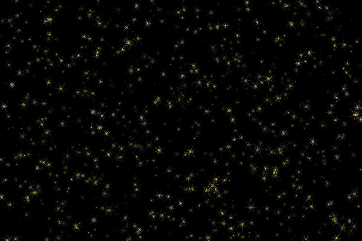 Yellow glowing stars night sky universe background vector