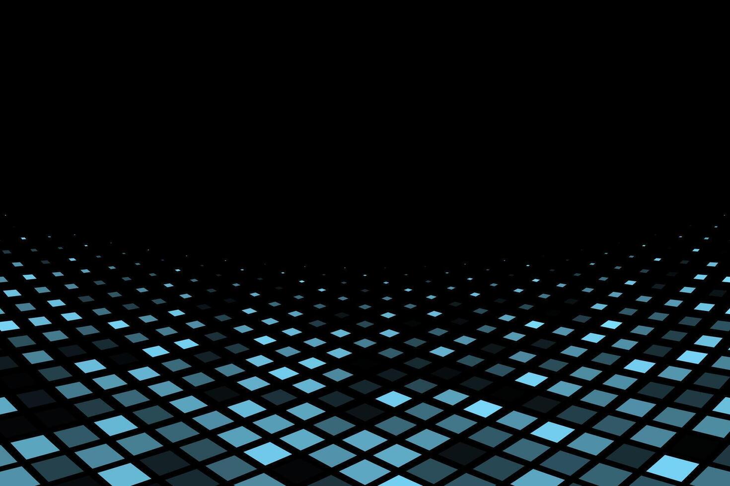 Blue perspective squares halftone abstract background vector