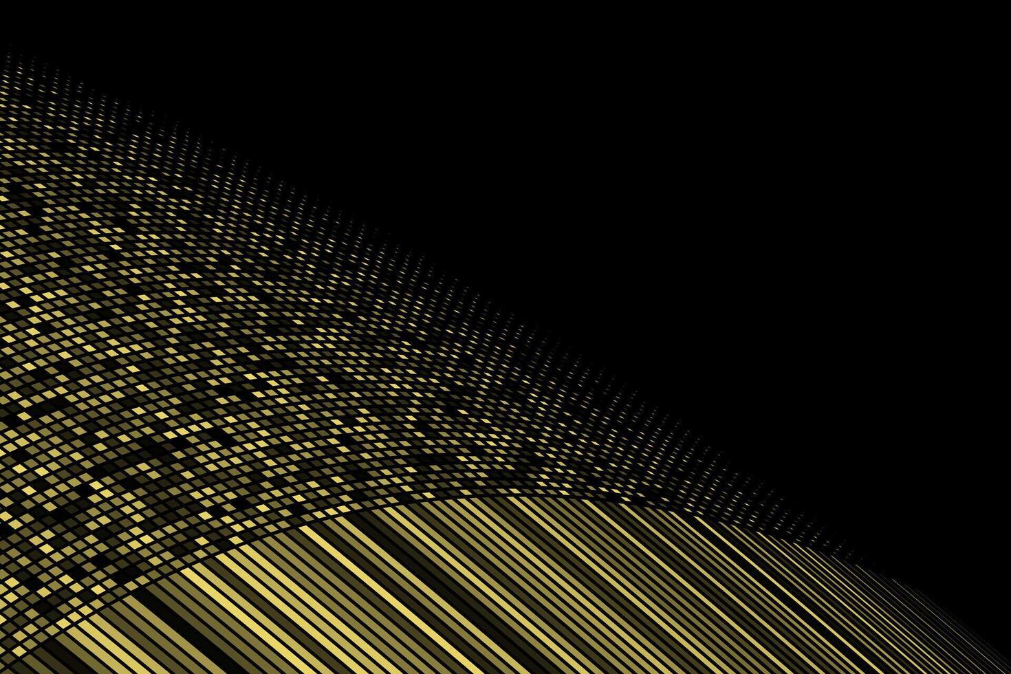 Golden curved squares halftone abstract background vector