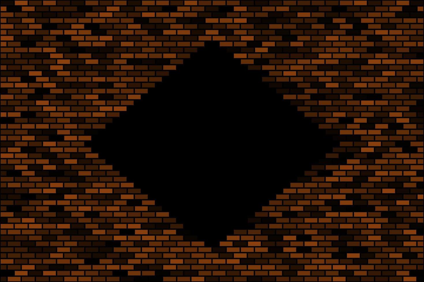 Brown brick wall with hole abstract background vector