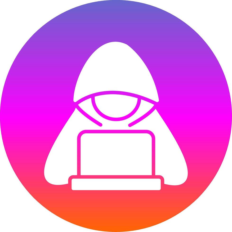 Hacker Glyph Gradient Circle Icon Design vector