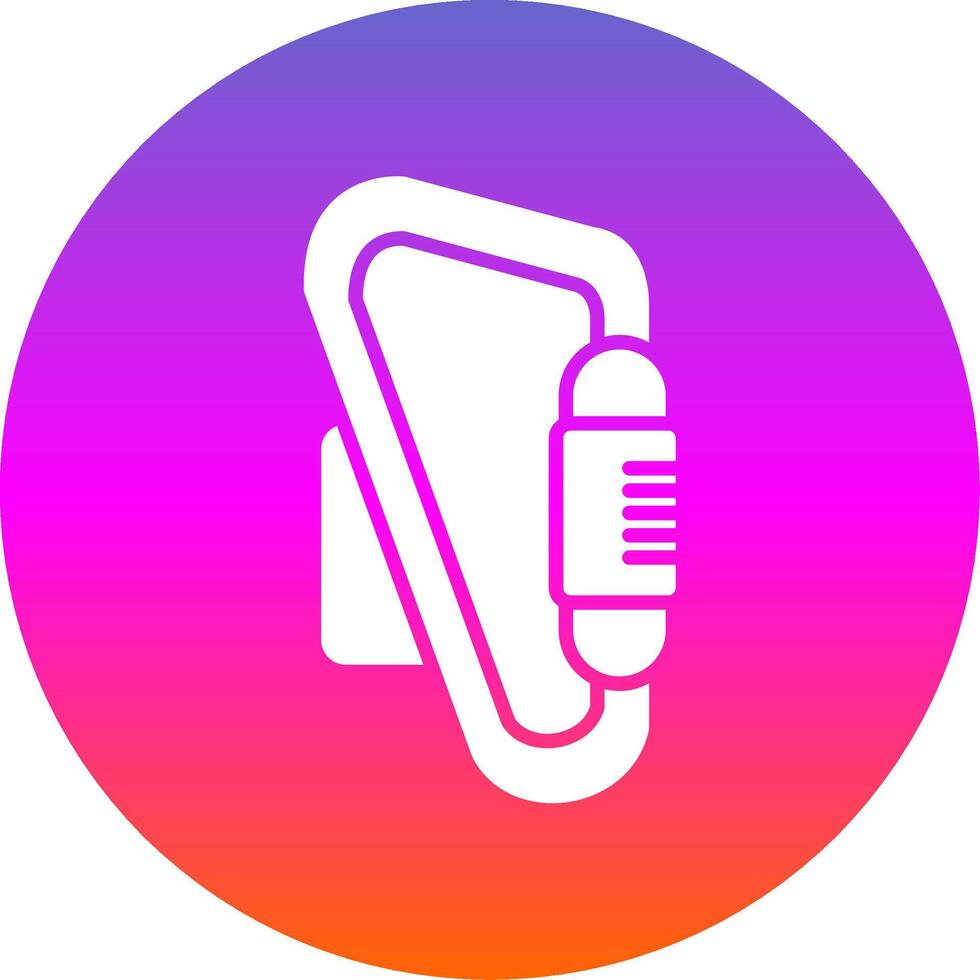 Carabiner Glyph Gradient Circle Icon Design vector