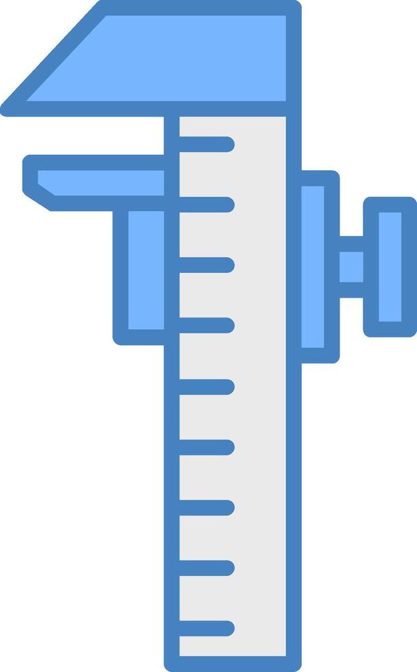 Caliper Line Filled Blue Icon vector