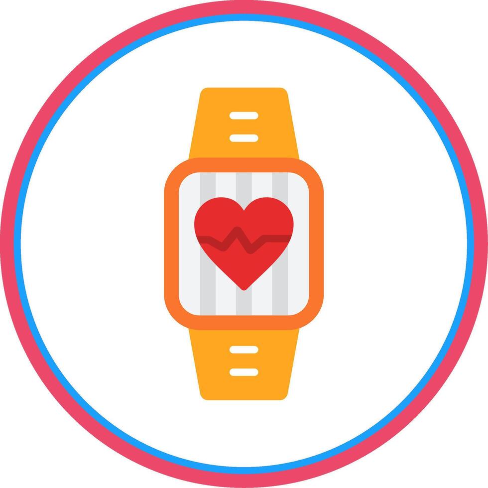 Heart Rate Monitor Flat Circle Icon vector