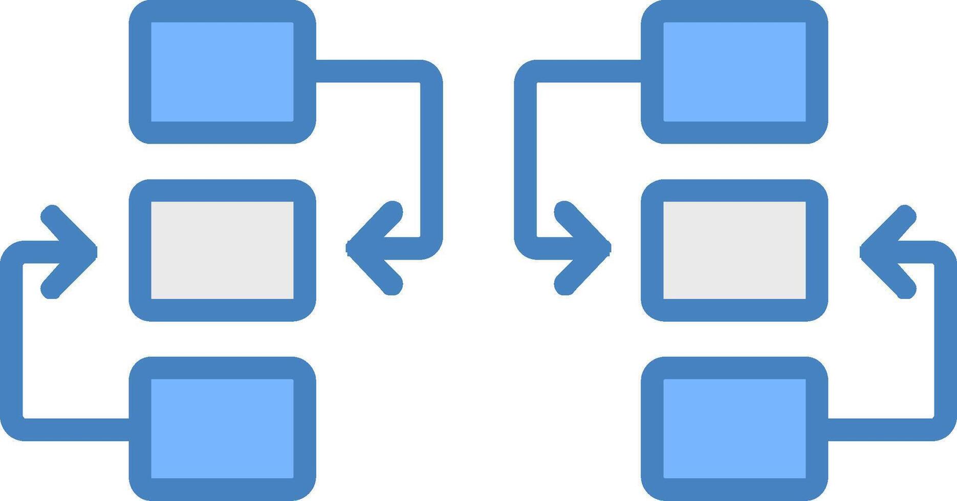 Flow Chart Line Filled Blue Icon vector