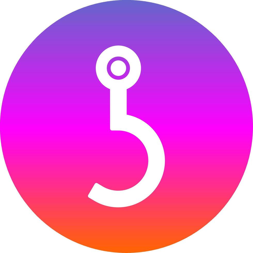 Hook Glyph Gradient Circle Icon Design vector