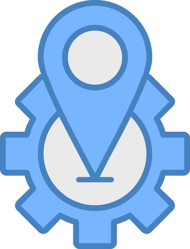 Location Line Filled Blue Icon vector