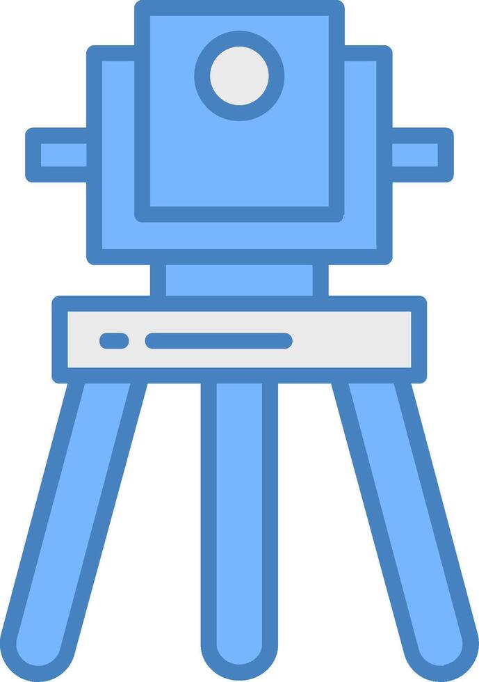 Theodolite Line Filled Blue Icon vector