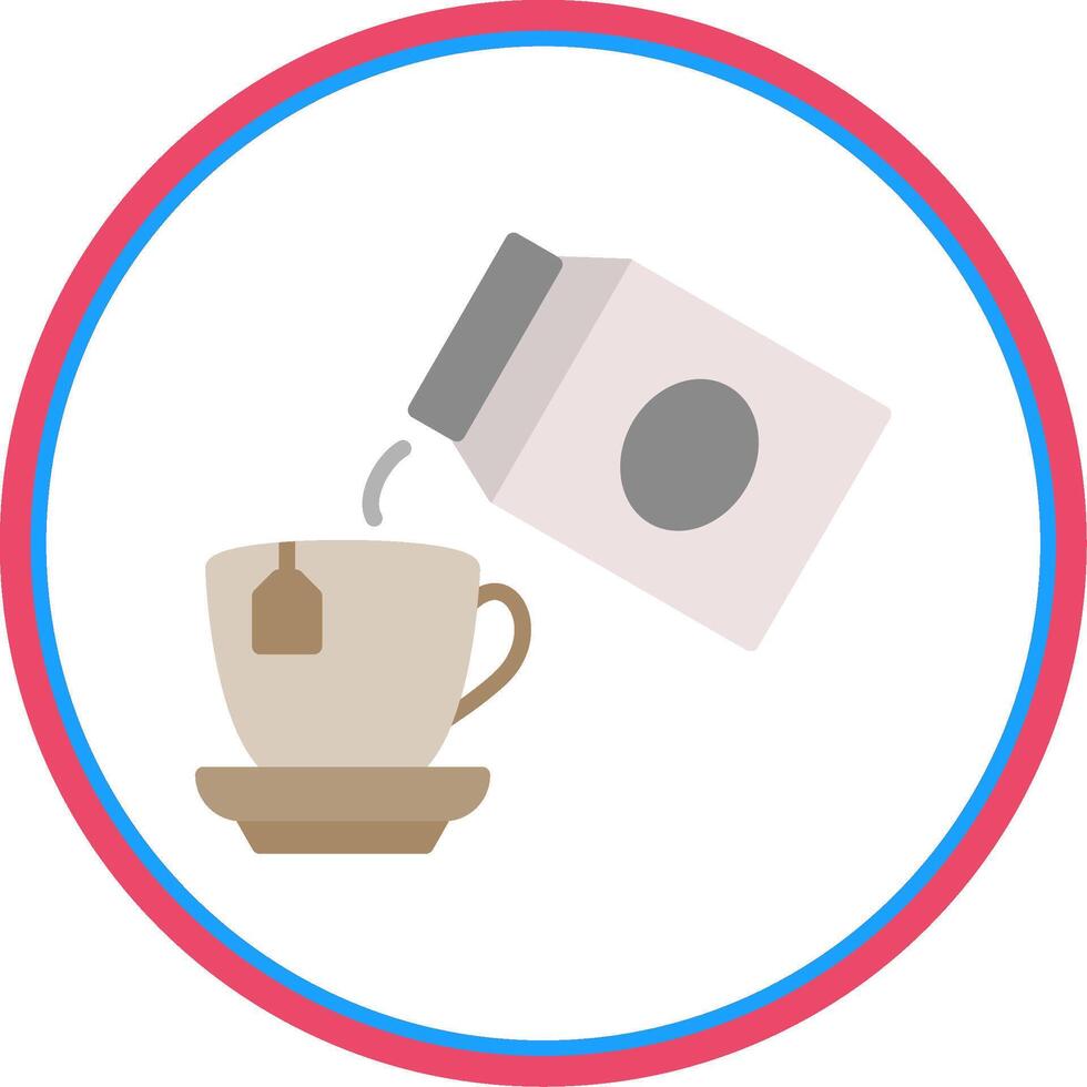 Pour Milk Flat Circle Icon vector