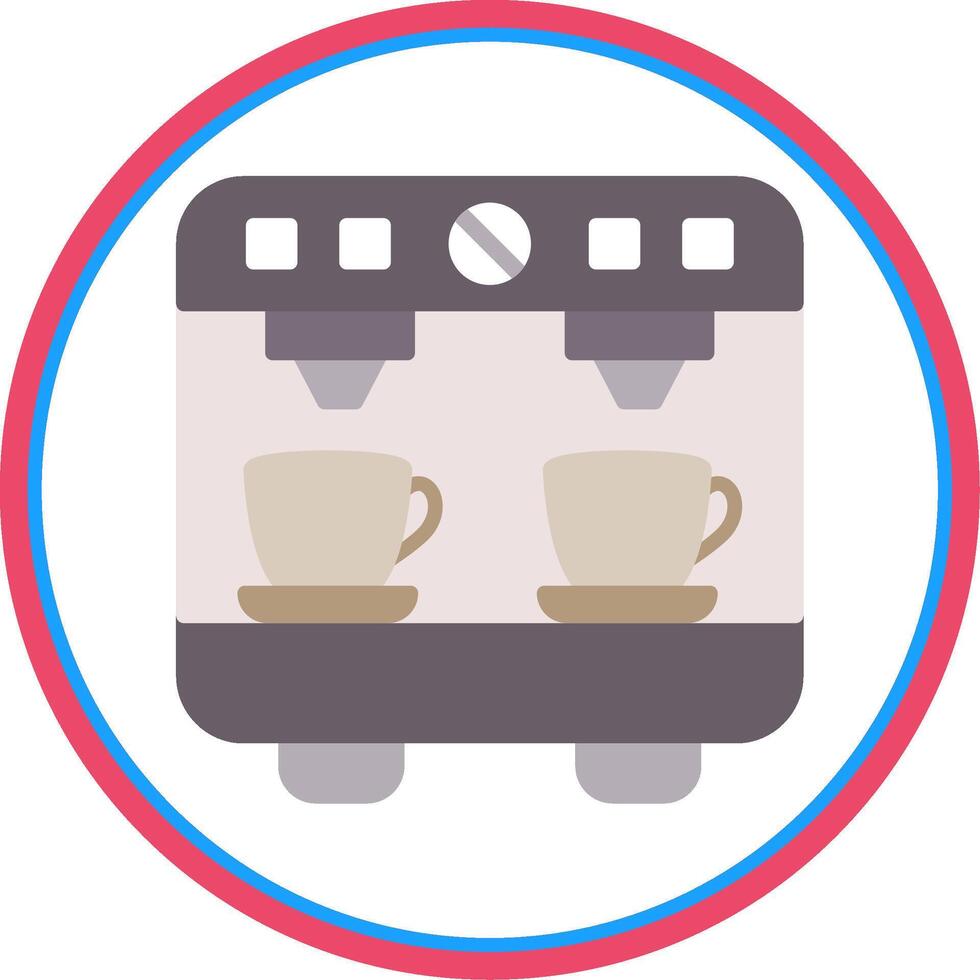 Coffee Machine Flat Circle Icon vector