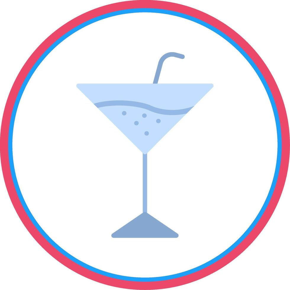 Martini Flat Circle Icon vector