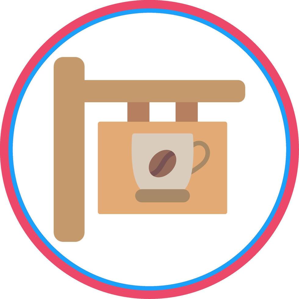 Cafe Signage Flat Circle Icon vector