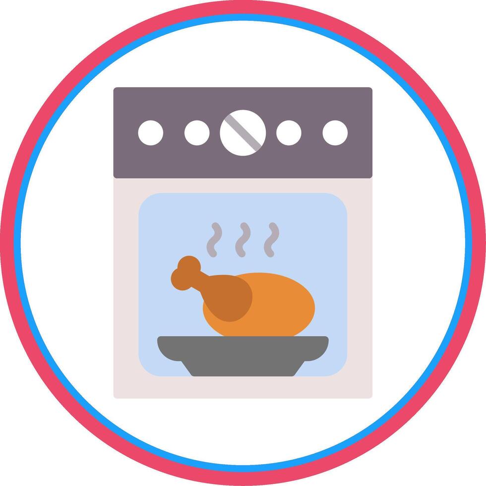 Oven Flat Circle Icon vector