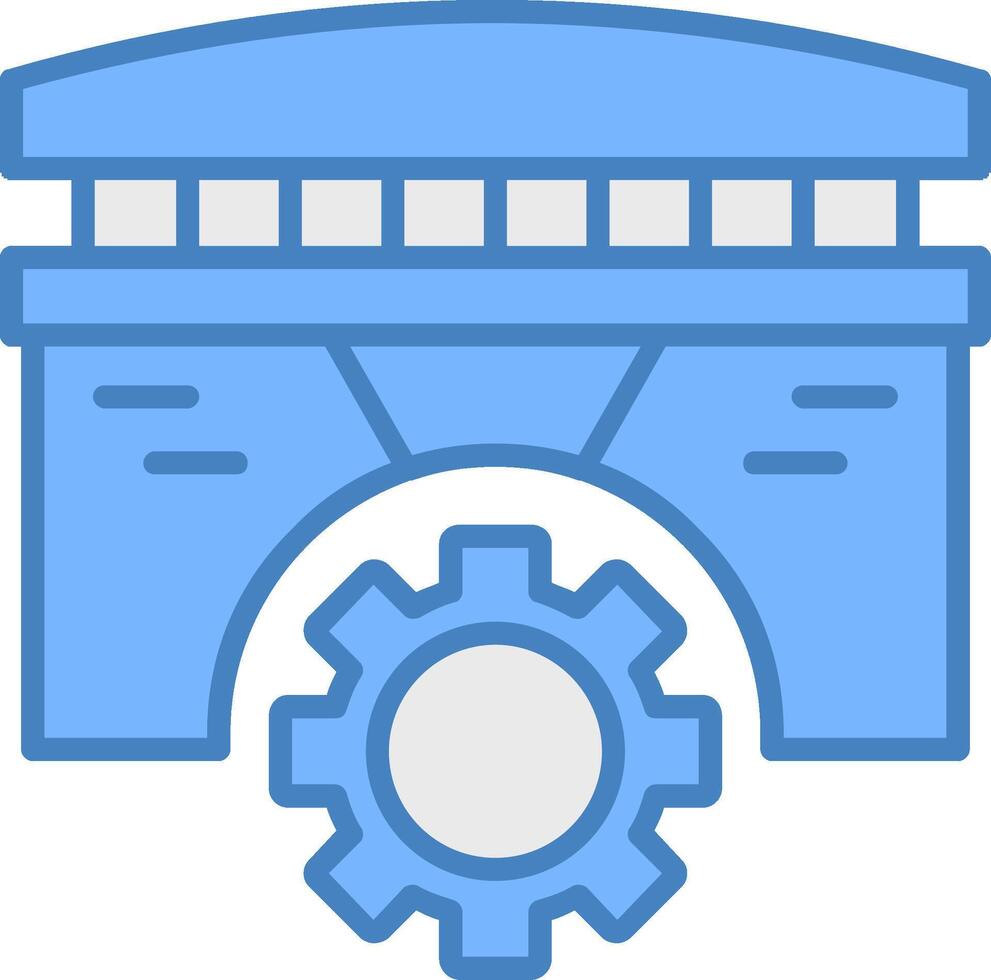 Bridge Line Filled Blue Icon vector