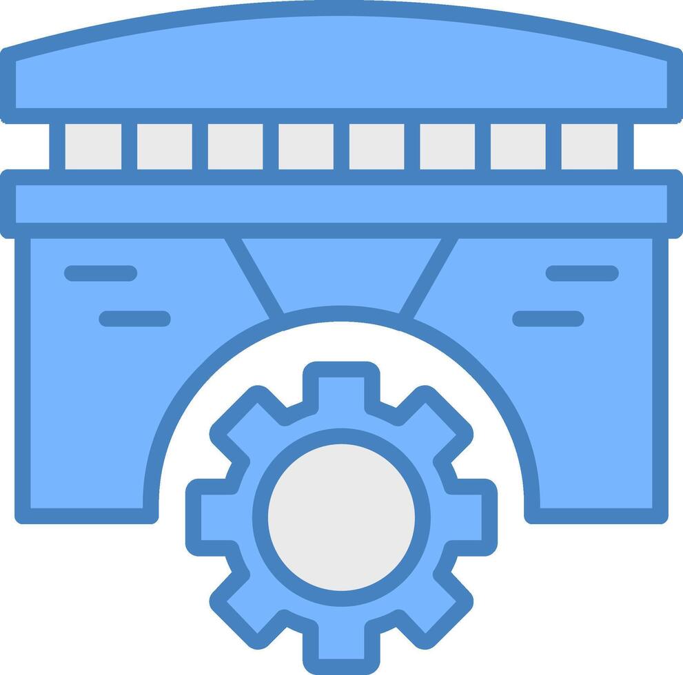 Bridge Line Filled Blue Icon vector