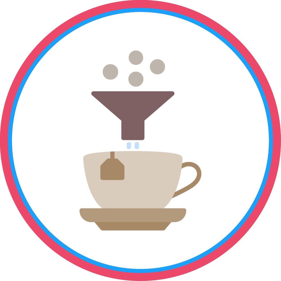 Coffee Filter Flat Circle Icon vector