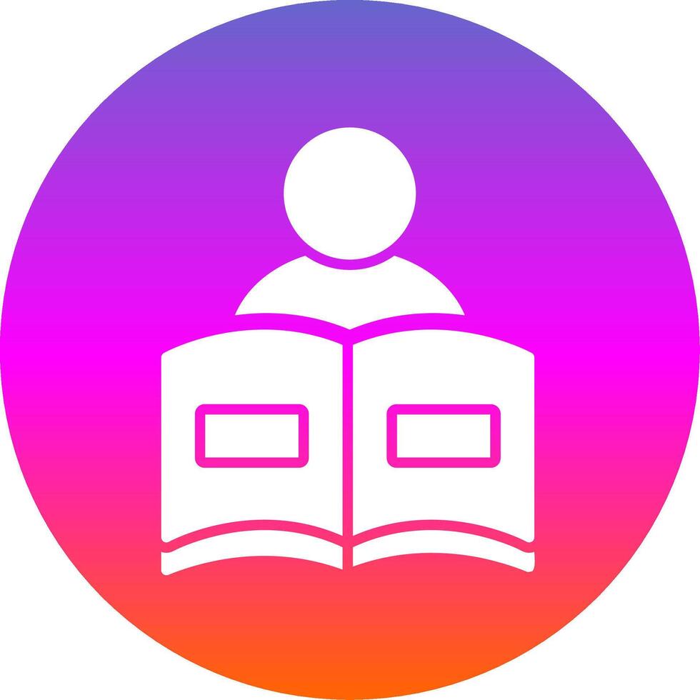 Reading Book Glyph Gradient Circle Icon Design vector