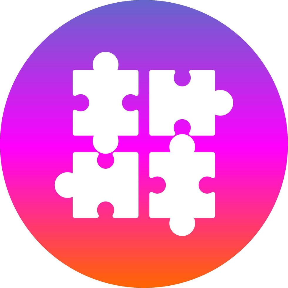 Jigsaw Glyph Gradient Circle Icon Design vector