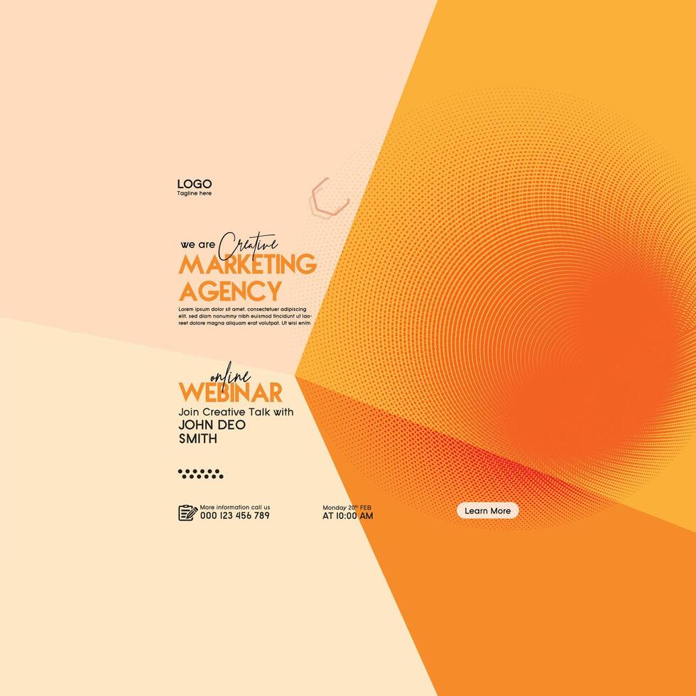 Digital marketing agency social media post design and web banner template vector