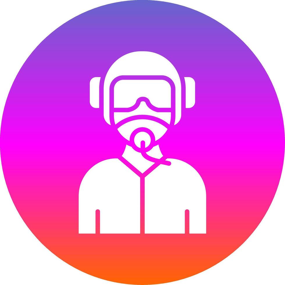 Pilot Glyph Gradient Circle Icon Design vector