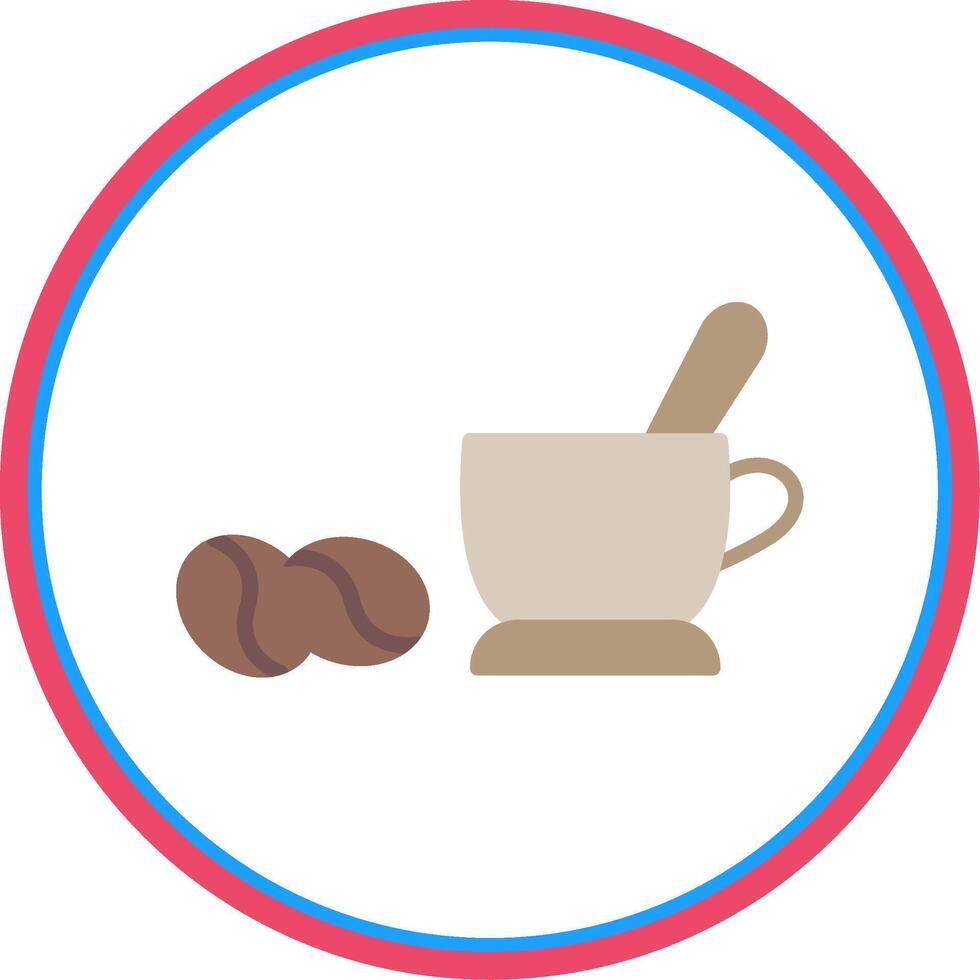 Coffee Flat Circle Icon vector