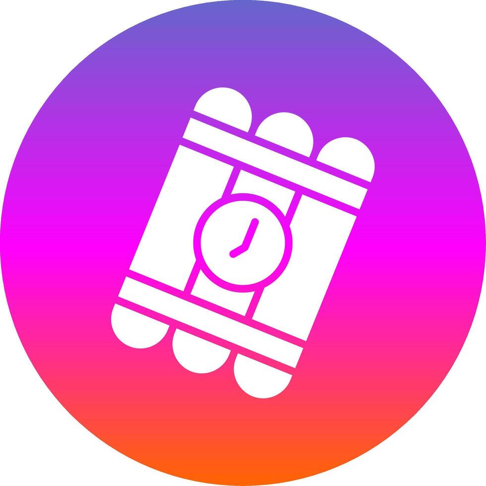 Bomb Glyph Gradient Circle Icon Design vector