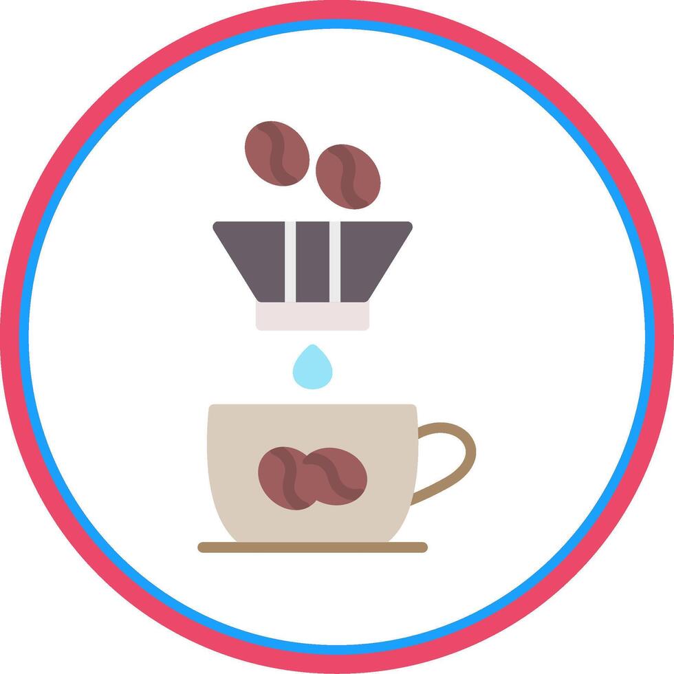 Coffee Filter Flat Circle Icon vector