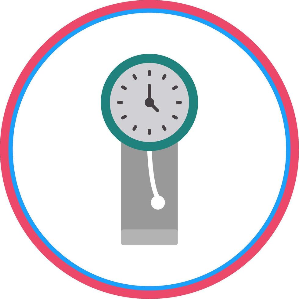 Clock Flat Circle Icon vector
