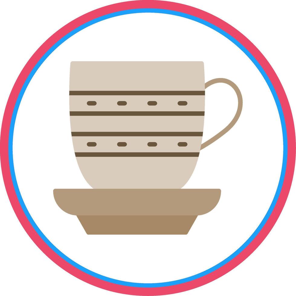 Tea Cup Flat Circle Icon vector