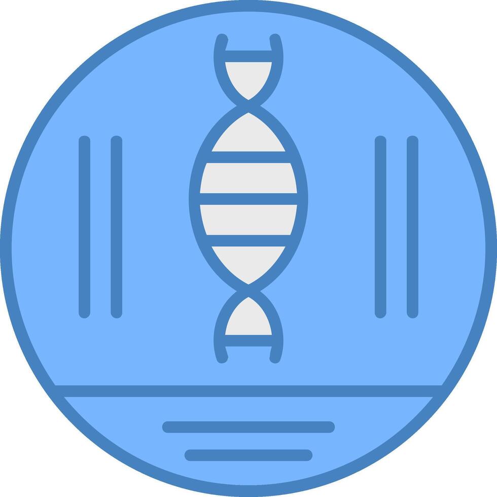 Dna Strand Line Filled Blue Icon vector