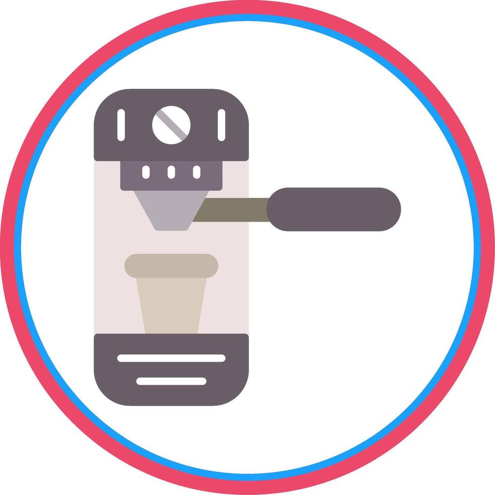 Coffee Machine Flat Circle Icon vector