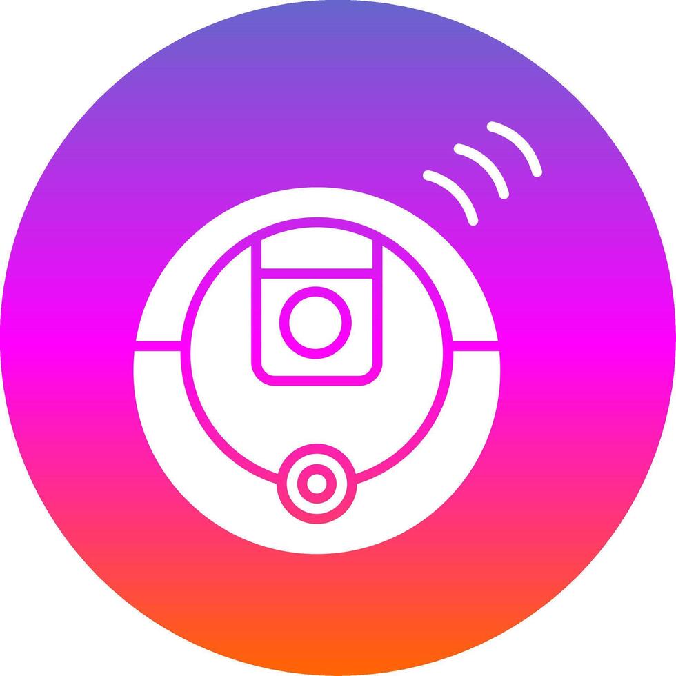 Robot Vacuum Cleaner Glyph Gradient Circle Icon Design vector