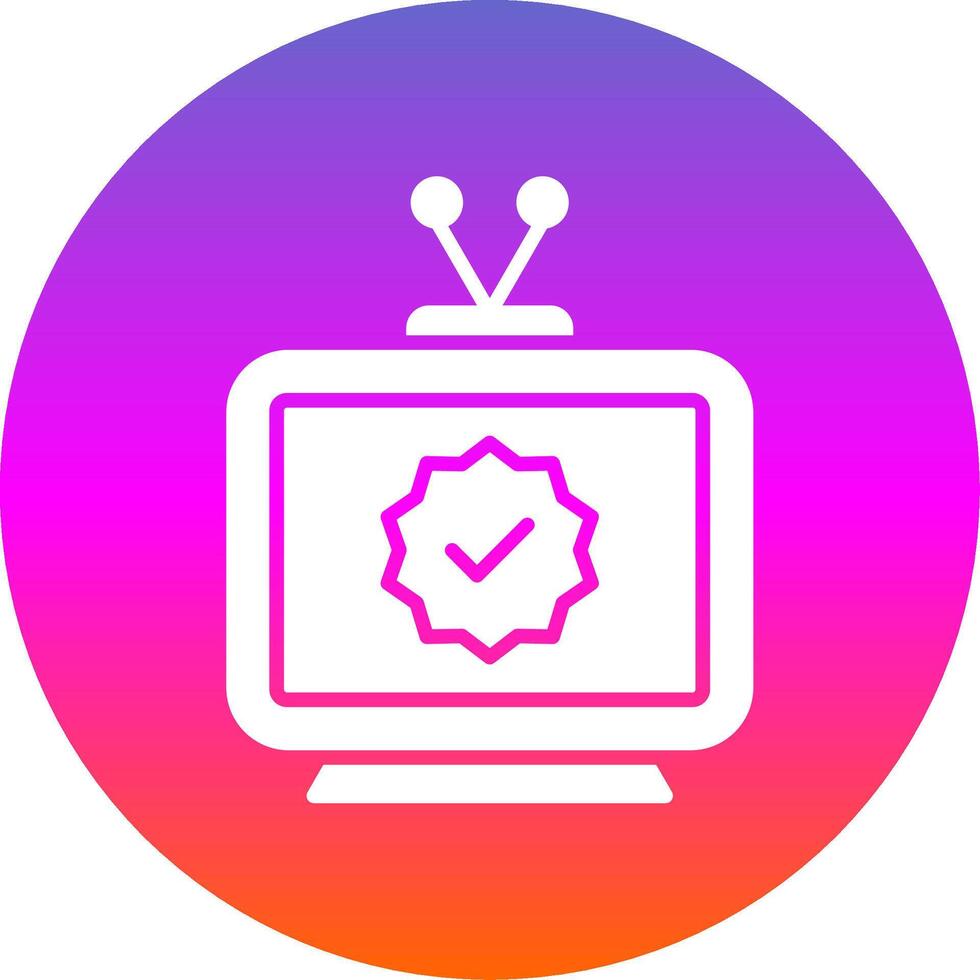 Television Glyph Gradient Circle Icon Design vector