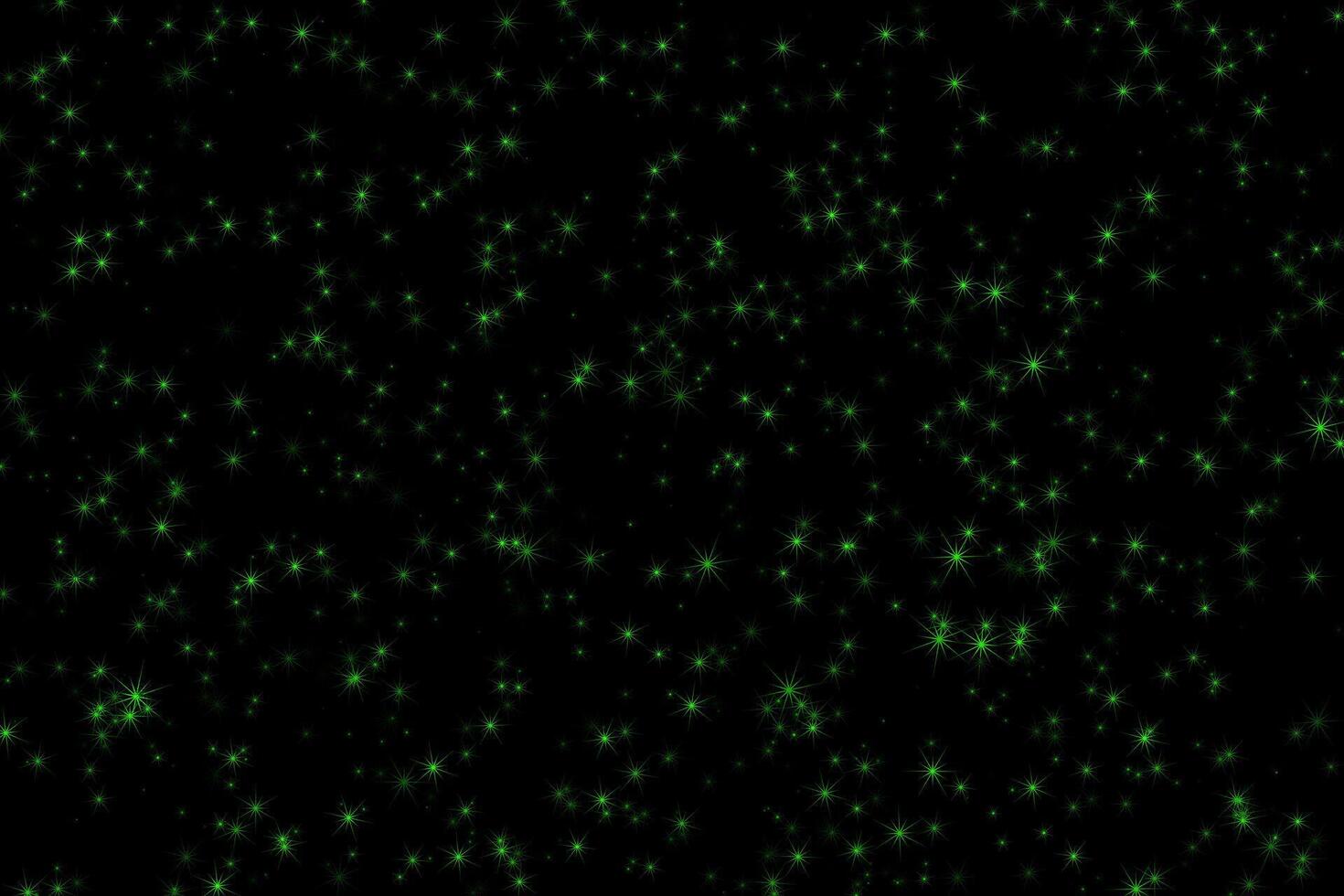 Green glowing stars night sky universe background vector