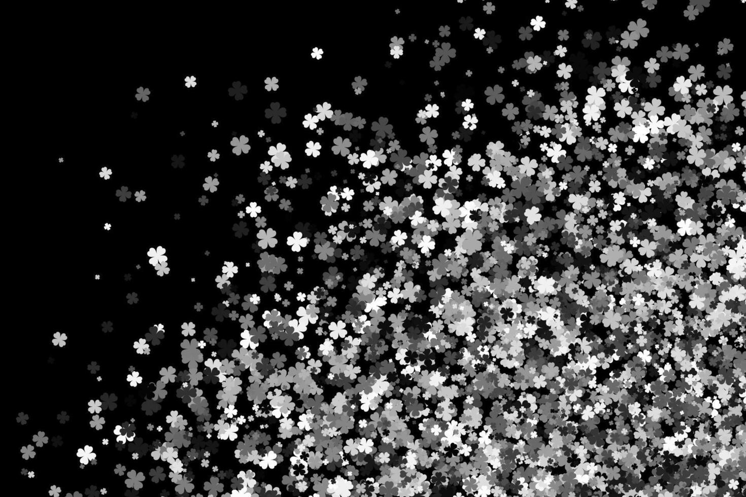 White flying four leaf clovers abstract background vector