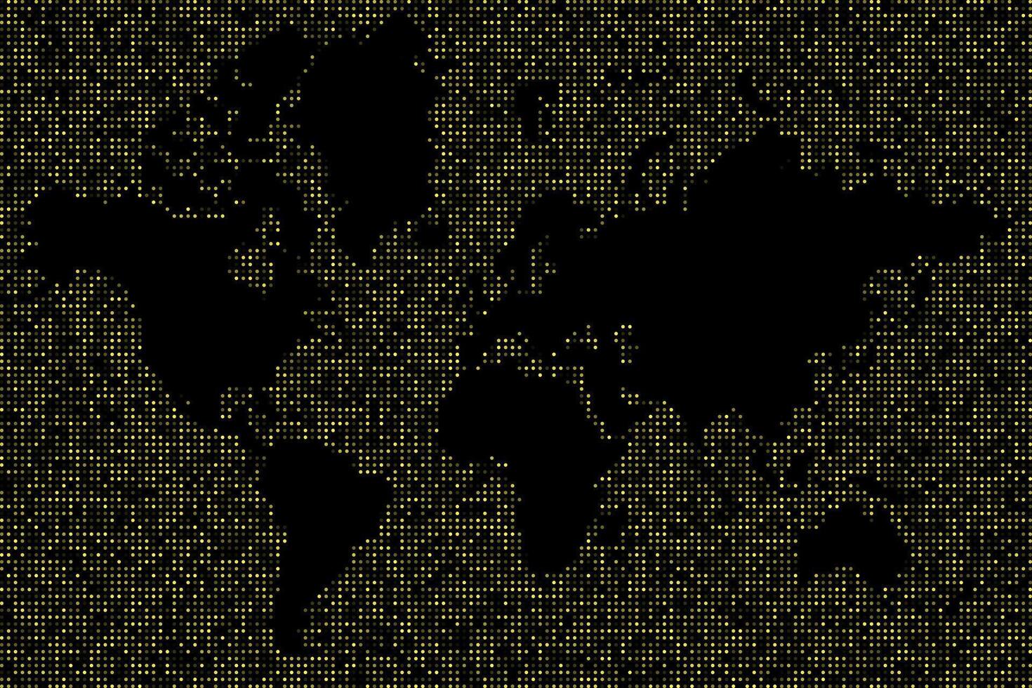 Yellow dots world map wallpaper background vector