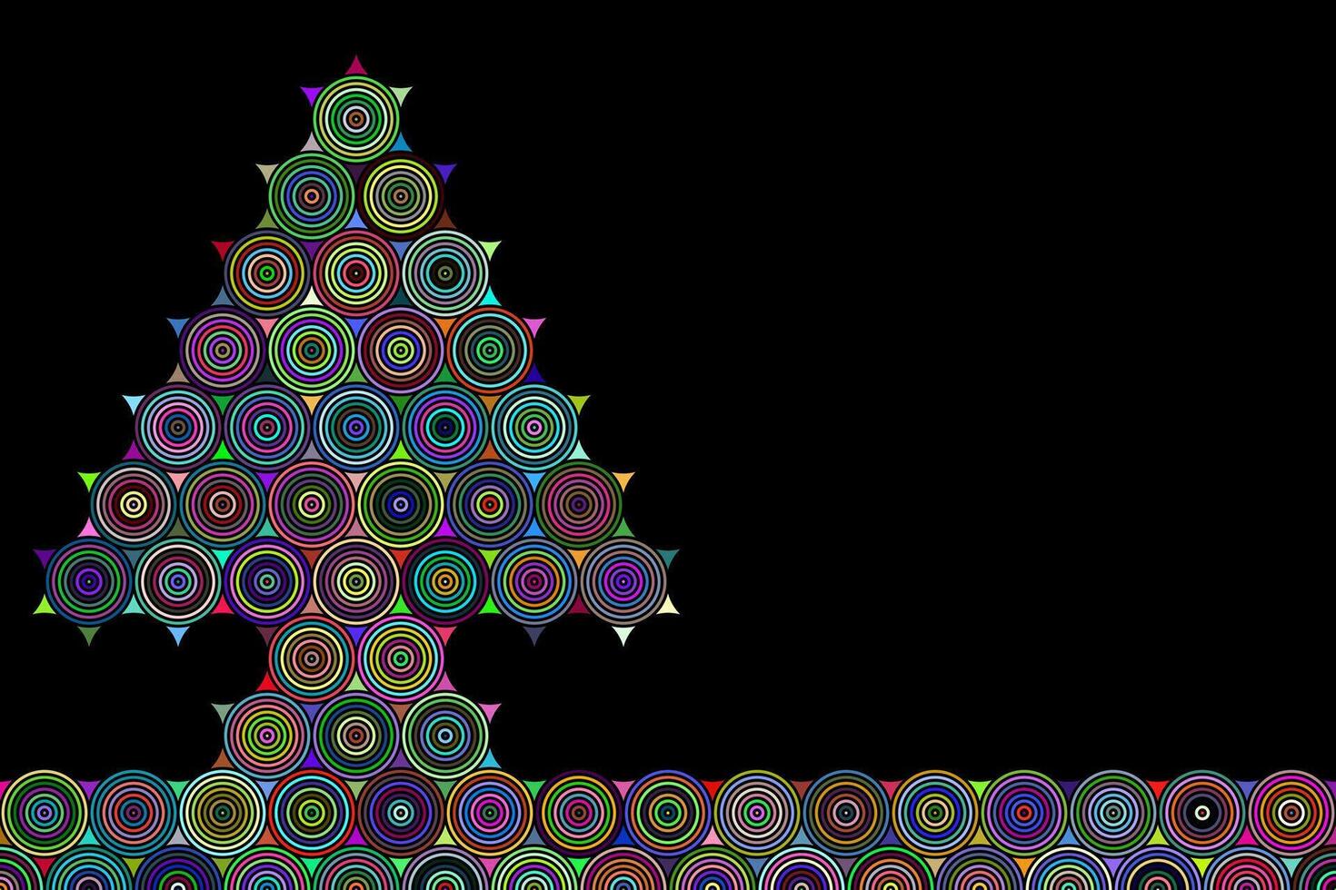 Colorful magical christmas tree abstract background vector