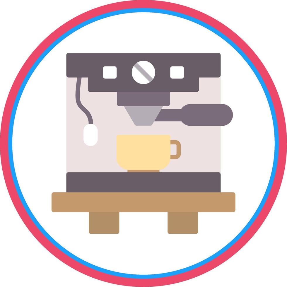 Coffee Machine Flat Circle Icon vector