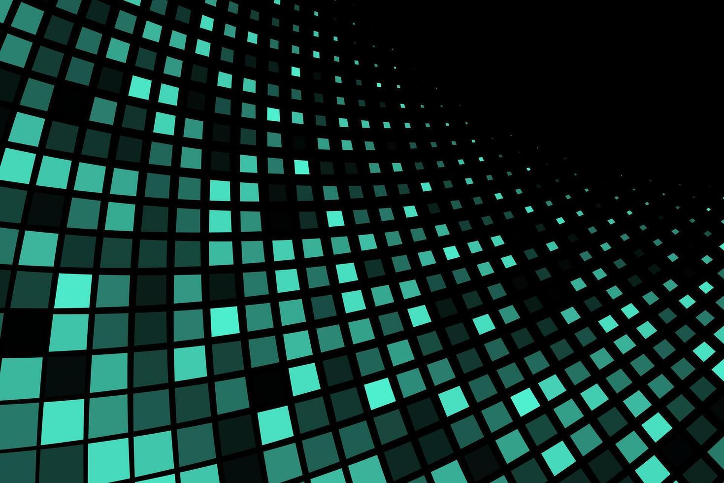 Cyan green glowing halftone particles abstract background vector