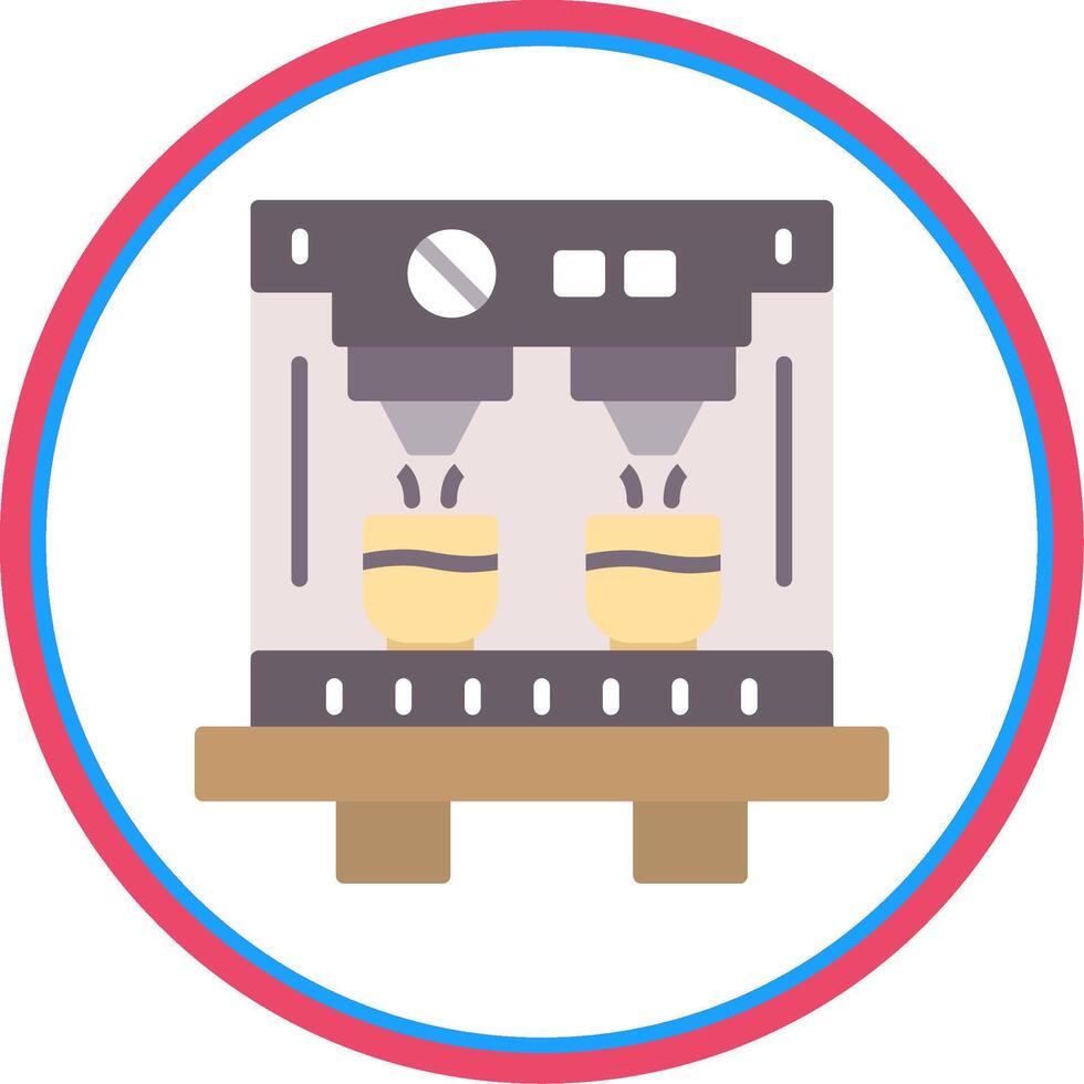 Coffee Machine Flat Circle Icon vector