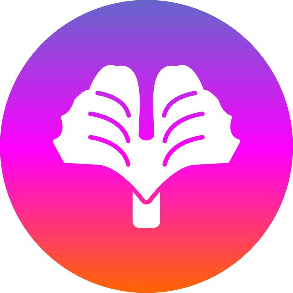 Ginkgo Biloba Glyph Gradient Circle Icon Design vector