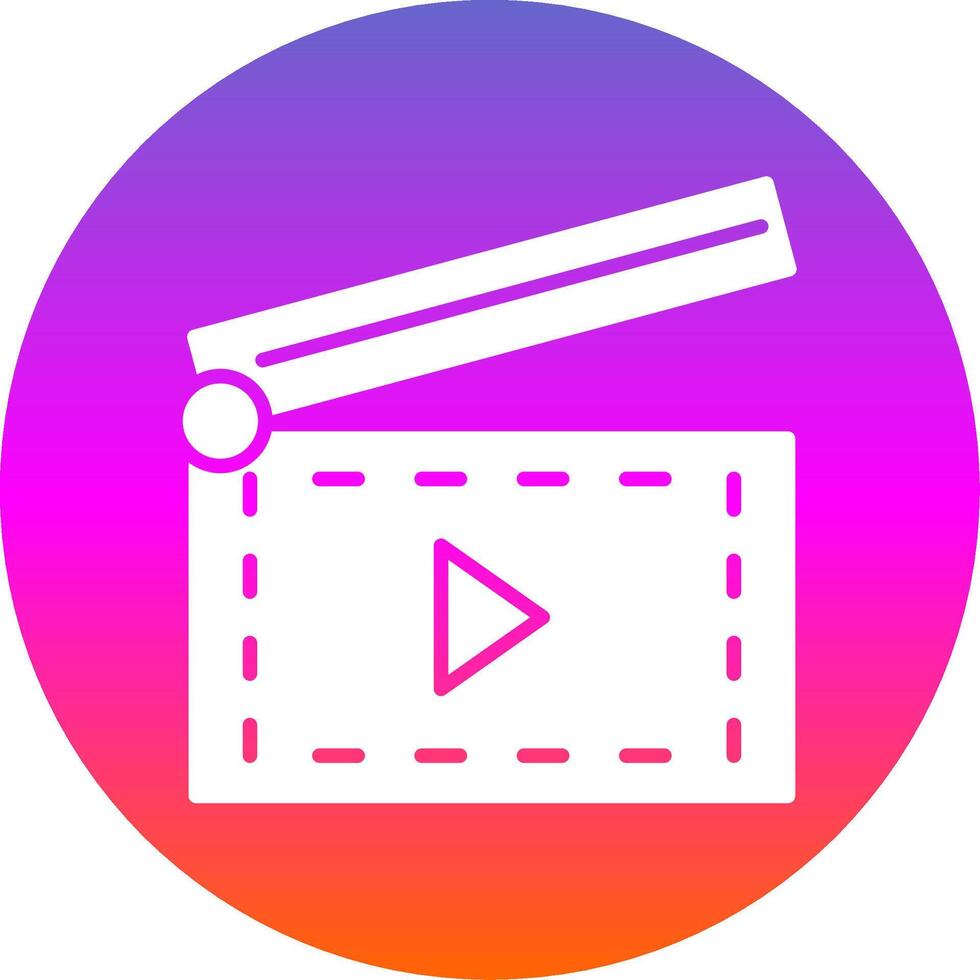 Clapperboard Glyph Gradient Circle Icon Design vector