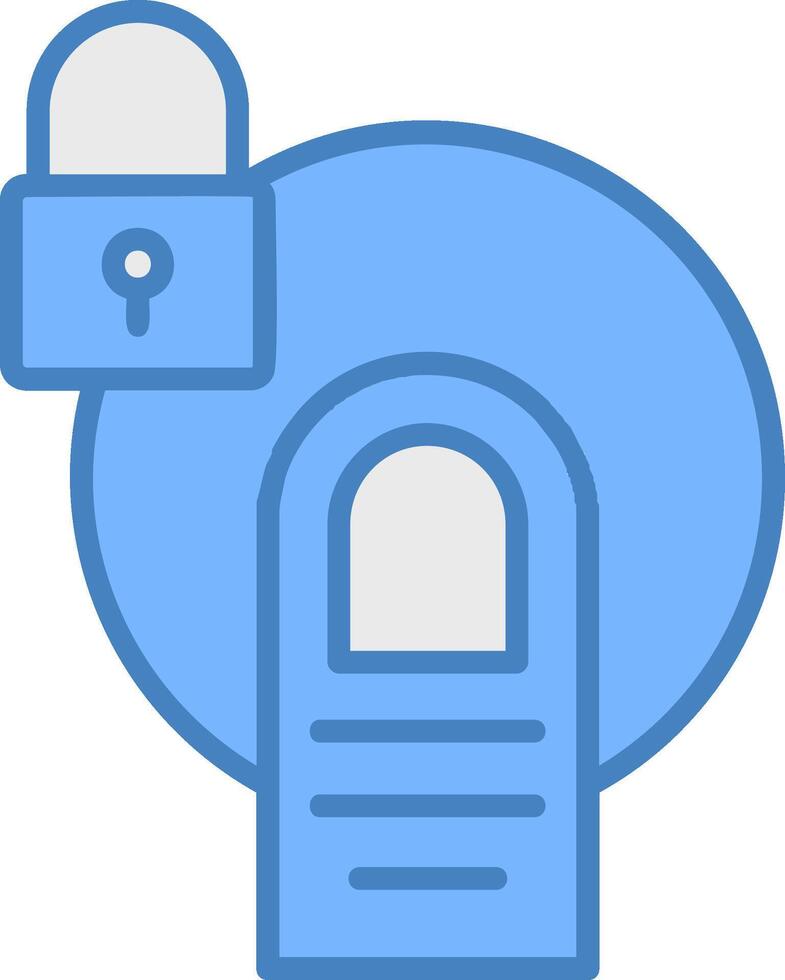 Touch Lock Line Filled Blue Icon vector