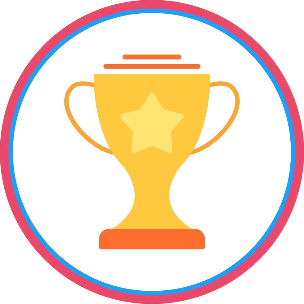 Trophy Flat Circle Icon vector