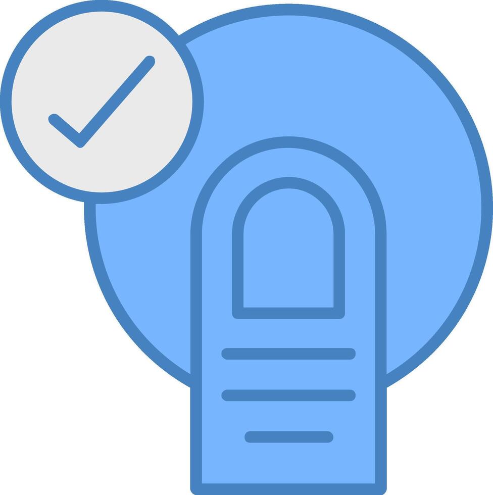 Correct Line Filled Blue Icon vector