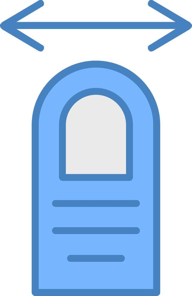 Tap Drag Line Filled Blue Icon vector