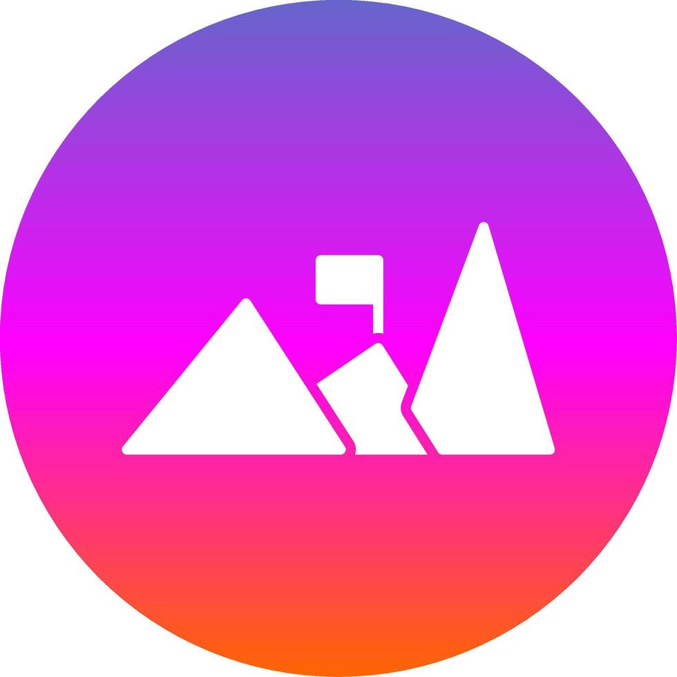 Mountains Glyph Gradient Circle Icon Design vector