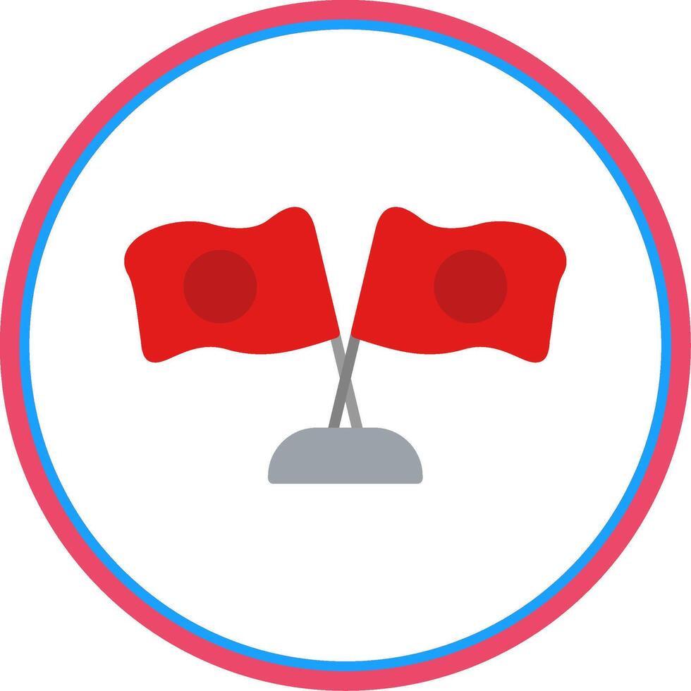Flags Flat Circle Icon vector