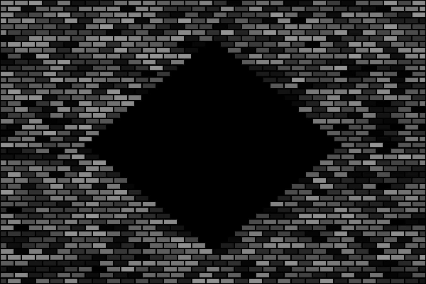 White brick wall with hole abstract background vector